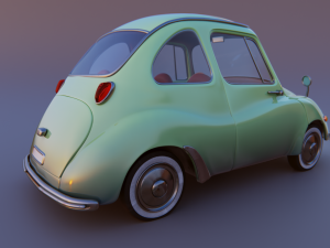 carton car subaru 360 1958 3D Model