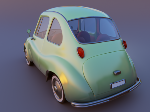 carton car subaru 360 1958 3D Model