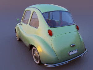 carton car subaru 360 1958 3D Model