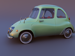 carton car subaru 360 1958 3D Model
