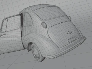 carton car subaru 360 1958 3D Model