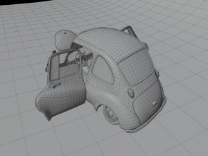 carton car subaru 360 1958 3D Model