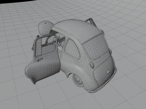 carton car subaru 360 1958 3D Model