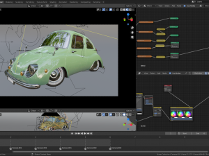 carton car subaru 360 1958 3D Model