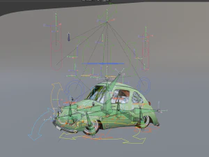 carton car subaru 360 1958 3D Model