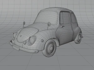 carton car subaru 360 1958 3D Model