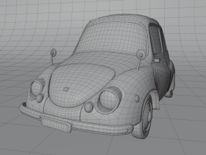 carton car subaru 360 1958 3D Model