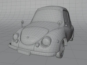 carton car subaru 360 1958 3D Model