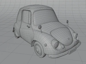 carton car subaru 360 1958 3D Model