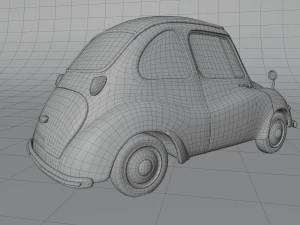 carton car subaru 360 1958 3D Model
