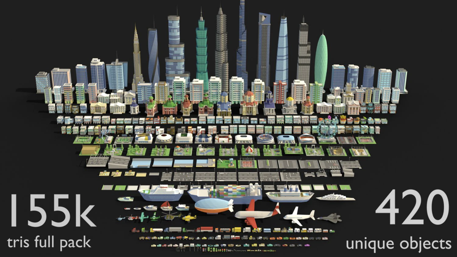 tile pack city 3d low poly 3D Model .c4d .max .obj .3ds .fbx .stl .blend
