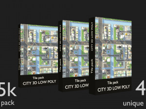 tile pack city 3d low poly 3D Model