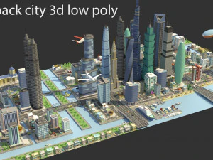 tile pack city 3d low poly 3D Model