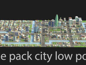 tile pack city 3d low poly 3D Model
