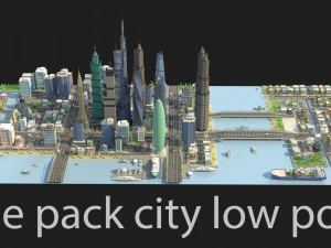 tile pack city 3d low poly 3D Model