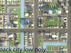 tile pack city 3d low poly 3D Model