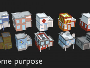 tile pack city 3d low poly 3D Model