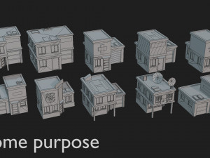 tile pack city 3d low poly 3D Model
