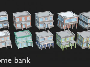 tile pack city 3d low poly 3D Model