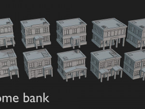 tile pack city 3d low poly 3D Model