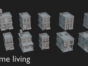tile pack city 3d low poly 3D Model
