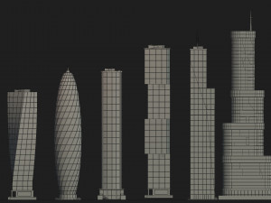 tile pack city 3d low poly 3D Model
