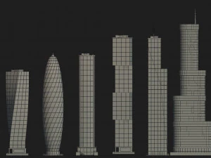 tile pack city 3d low poly 3D Model