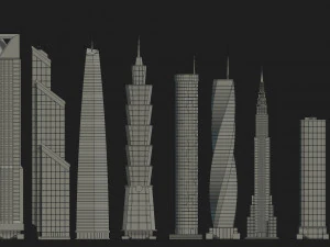 tile pack city 3d low poly 3D Model