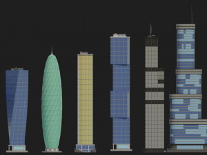 tile pack city 3d low poly 3D Model
