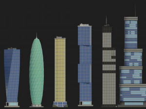 tile pack city 3d low poly 3D Model