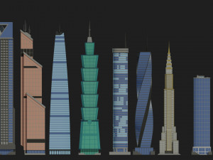 tile pack city 3d low poly 3D Model