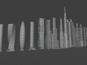 tile pack city 3d low poly 3D Model