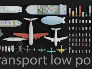 transport low poly Modèle 3D