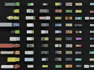 transport low poly Modèle 3D