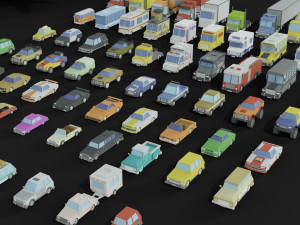 transport low poly 3D 模型