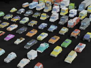 transport low poly Modèle 3D