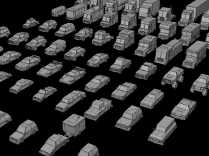 transport low poly 3D 模型