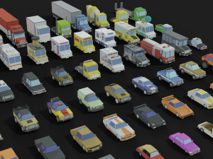 transport low poly 3D 模型