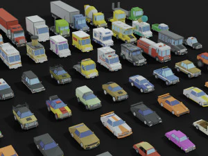 transport low poly Modèle 3D