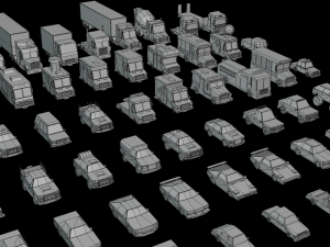 transport low poly 3D 模型