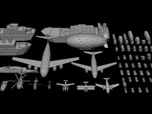 transport low poly 3D 模型