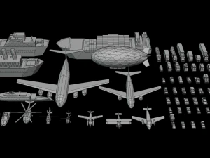 transport low poly Modèle 3D