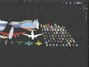 transport low poly Modèle 3D