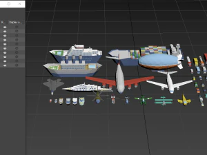 transport low poly Modèle 3D