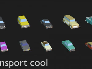 transport low poly Modèle 3D