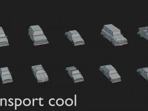 transport low poly Modèle 3D