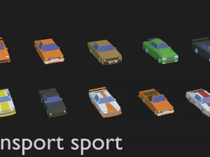 transport low poly Modèle 3D