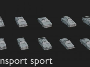 transport low poly Modèle 3D