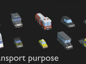 transport low poly Modèle 3D
