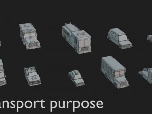 transport low poly Modèle 3D